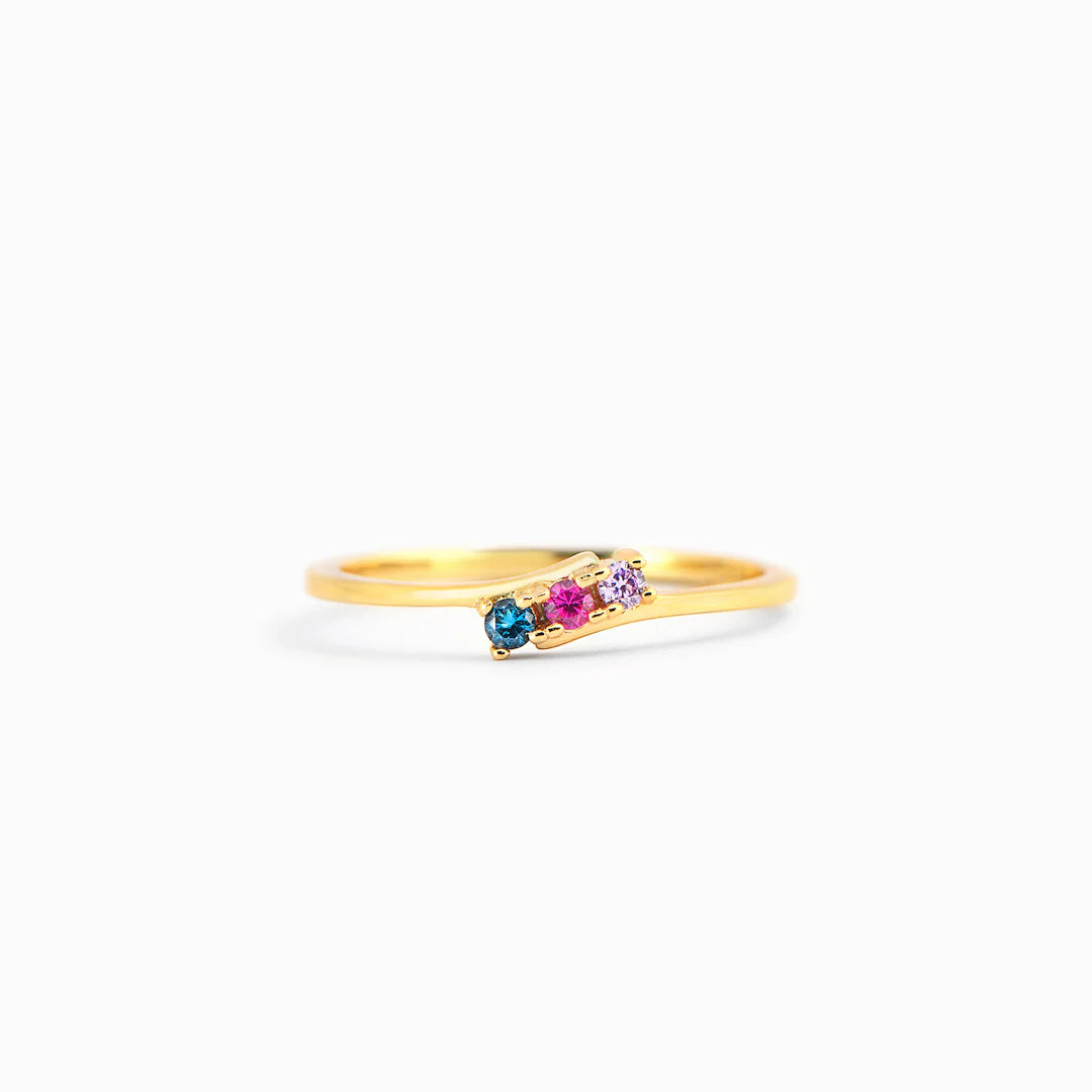 "Mama's Eternal Love" Personalized 1-5 Kids Birthstone Ring