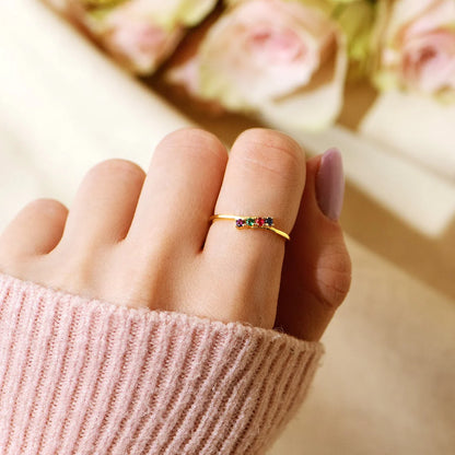 "Mama's Eternal Love" Personalized 1-5 Kids Birthstone Ring