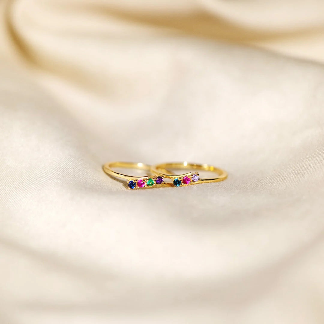 "Mama's Eternal Love" Personalized 1-5 Kids Birthstone Ring