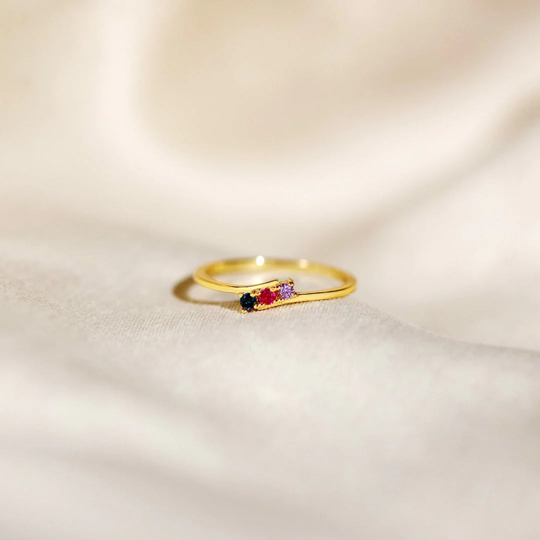 "Mama's Eternal Love" Personalized 1-5 Kids Birthstone Ring