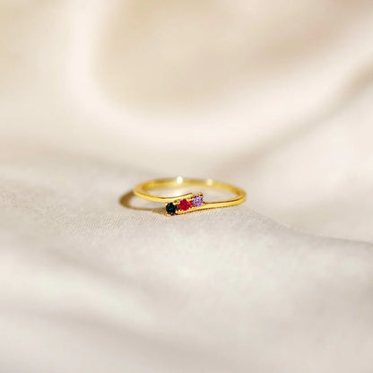 "Mama's Eternal Love" Personalized 1-5 Kids Birthstone Ring